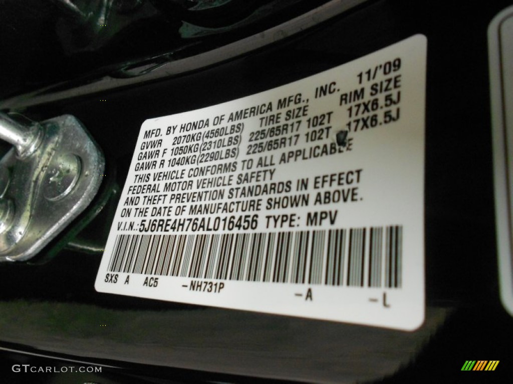 2010 CR-V EX-L AWD - Crystal Black Pearl / Black photo #18