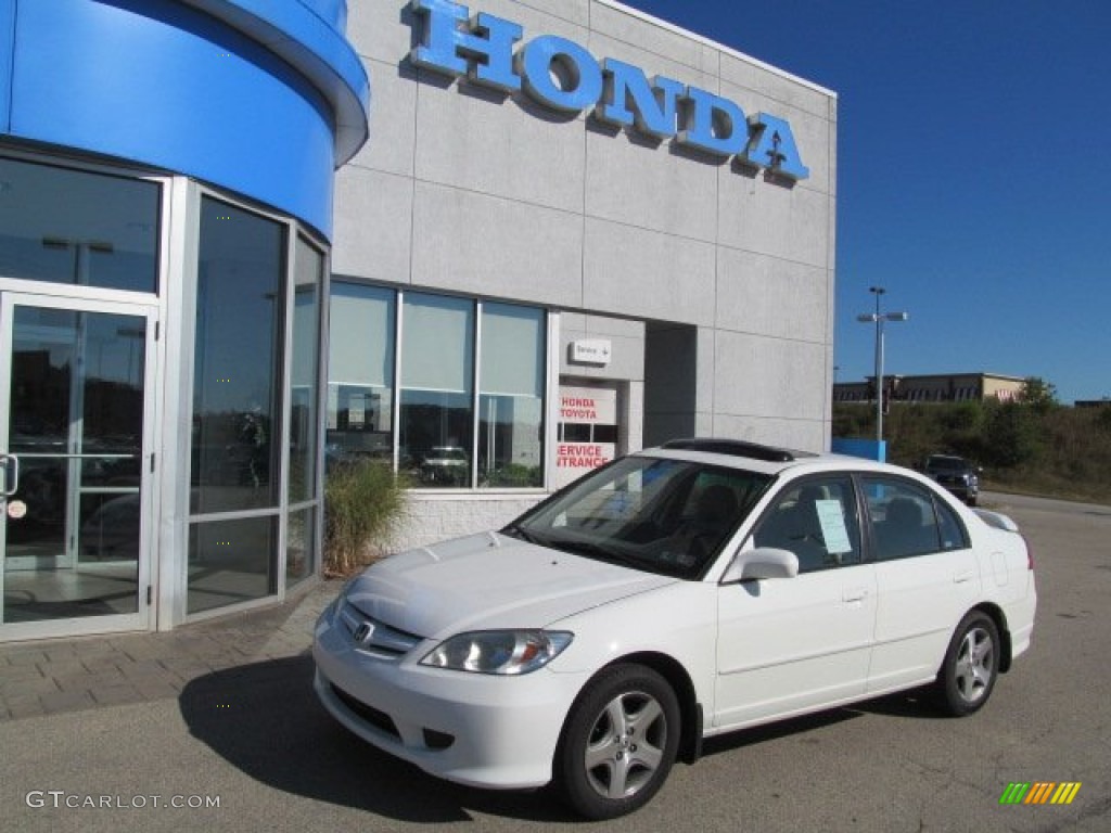 2005 Civic EX Sedan - Taffeta White / Ivory photo #1