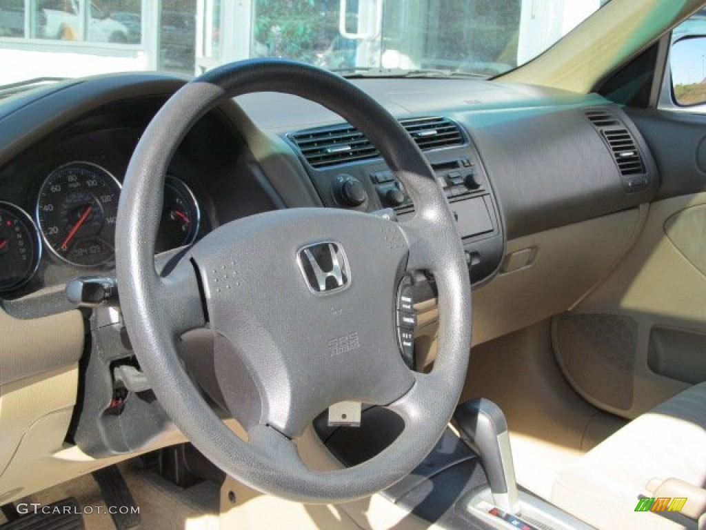 2005 Honda Civic EX Sedan Ivory Steering Wheel Photo #68473091