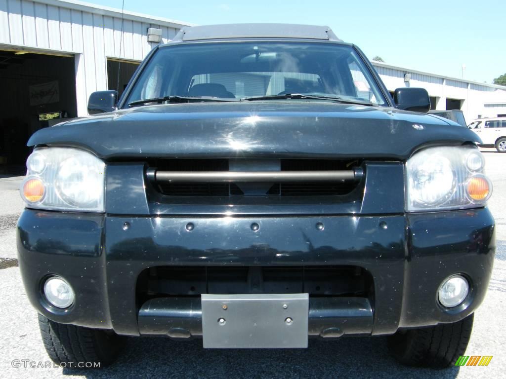 2001 Frontier SE V6 Crew Cab - Super Black / Gray photo #8