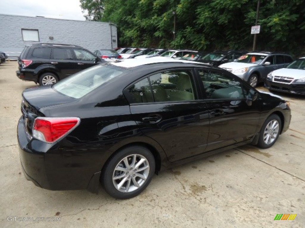 2012 Impreza 2.0i Premium 4 Door - Obsidian Black Pearl / Ivory photo #3