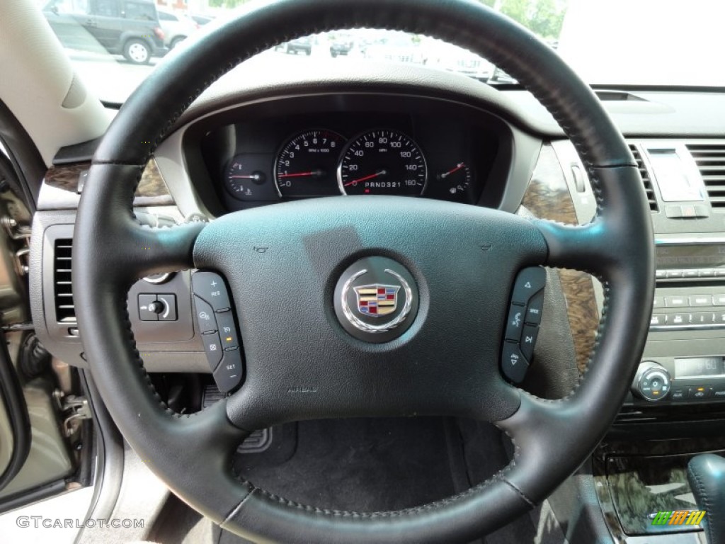 2011 Cadillac DTS Luxury Ebony Steering Wheel Photo #68477599