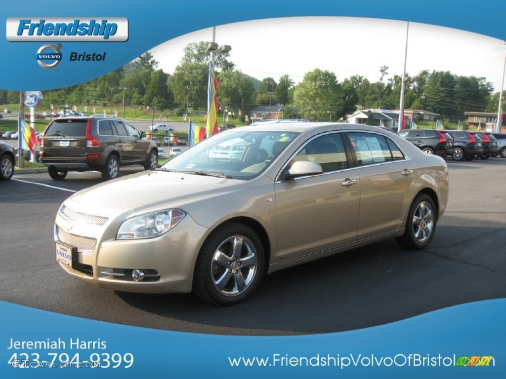 2008 Malibu LTZ Sedan - Sandstone Metallic / Cocoa/Cashmere Beige photo #3