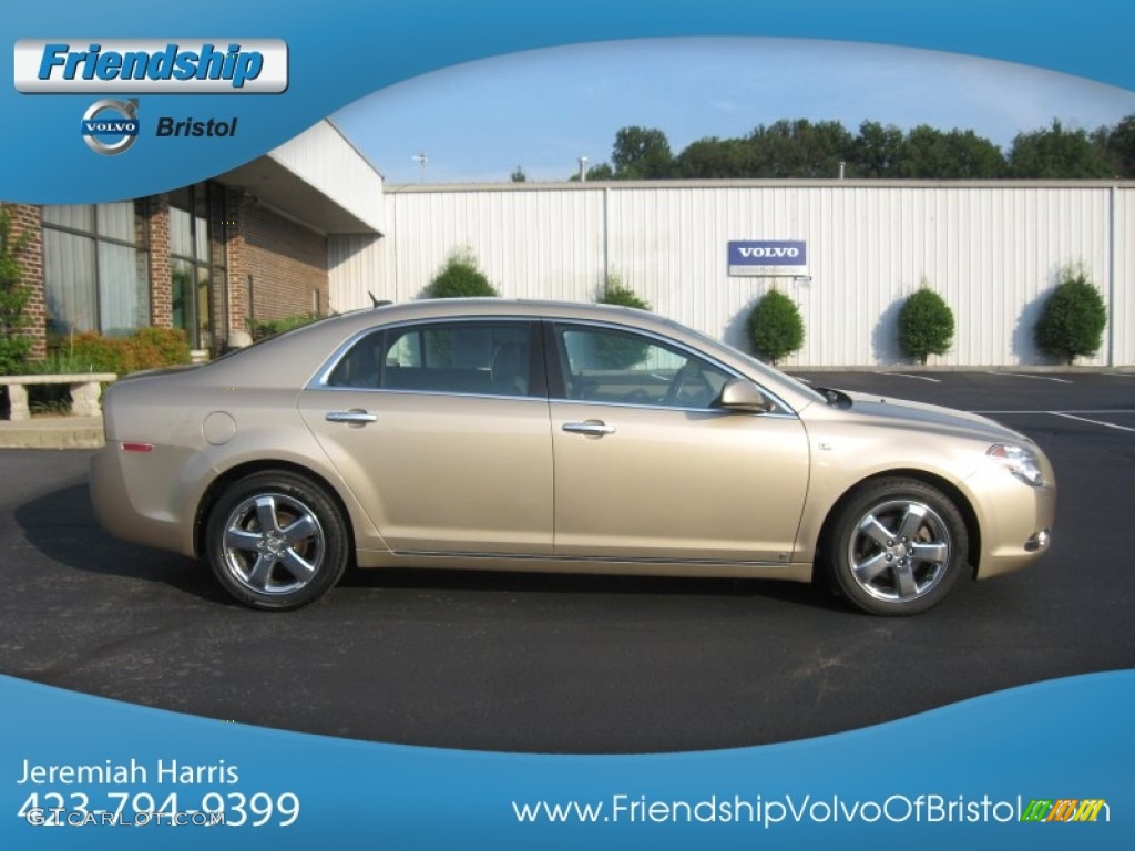 2008 Malibu LTZ Sedan - Sandstone Metallic / Cocoa/Cashmere Beige photo #6