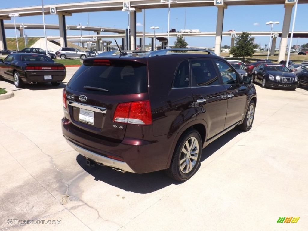 2011 Sorento SX V6 AWD - Dark Cherry / Black photo #5