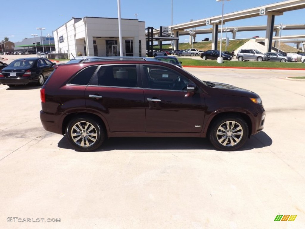 2011 Sorento SX V6 AWD - Dark Cherry / Black photo #6