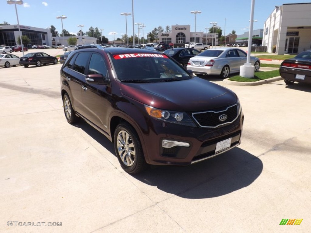 2011 Sorento SX V6 AWD - Dark Cherry / Black photo #7