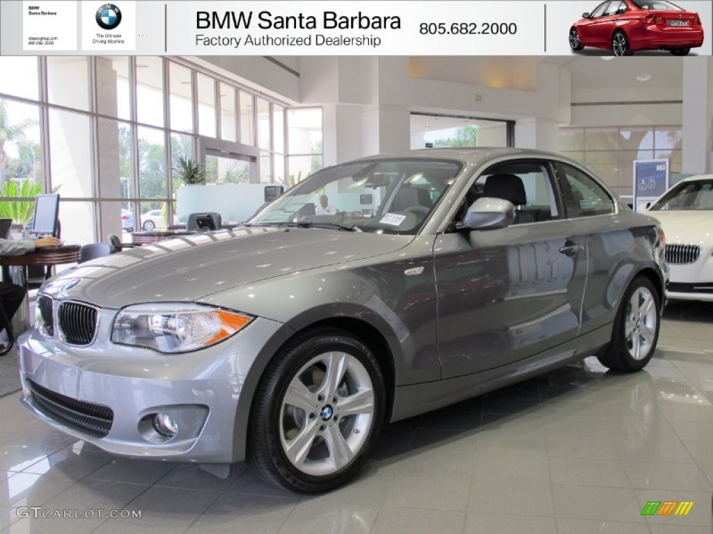 2012 1 Series 128i Coupe - Space Grey Metallic / Black photo #1