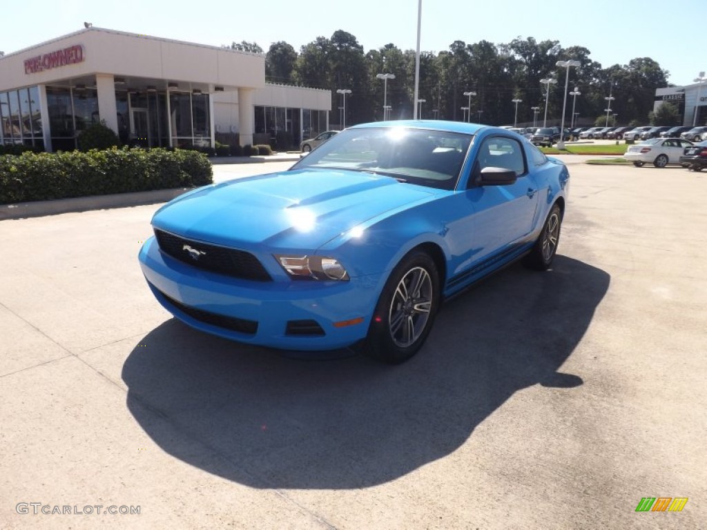 2012 Mustang V6 Premium Coupe - Grabber Blue / Charcoal Black photo #1