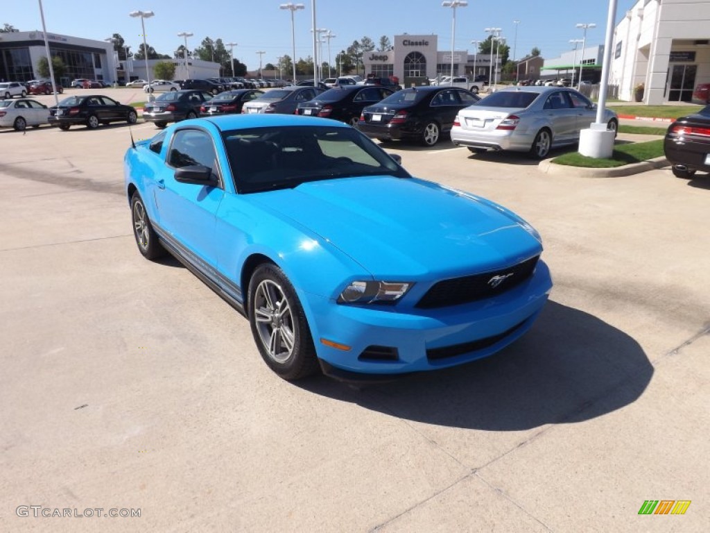 Grabber Blue 2012 Ford Mustang V6 Premium Coupe Exterior Photo #68481625