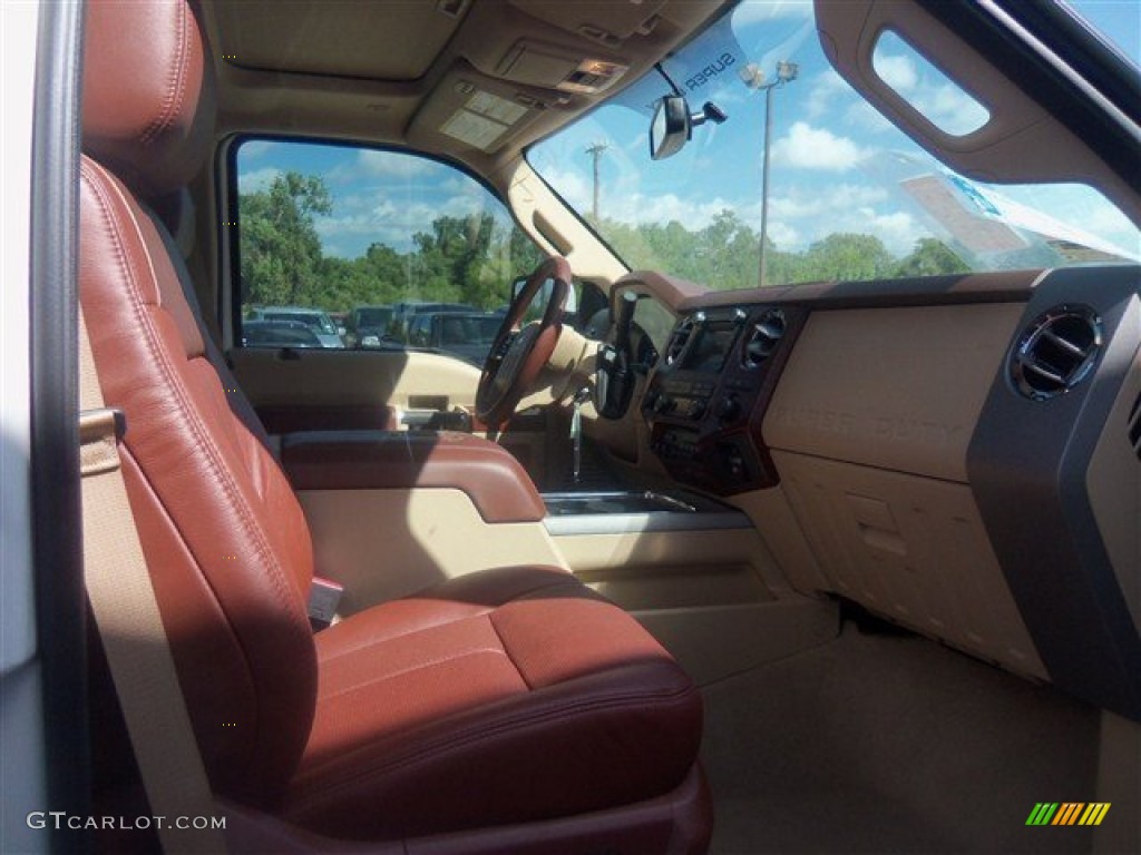 2012 F350 Super Duty King Ranch Crew Cab 4x4 - White Platinum Metallic Tri-Coat / Chaparral Leather photo #14