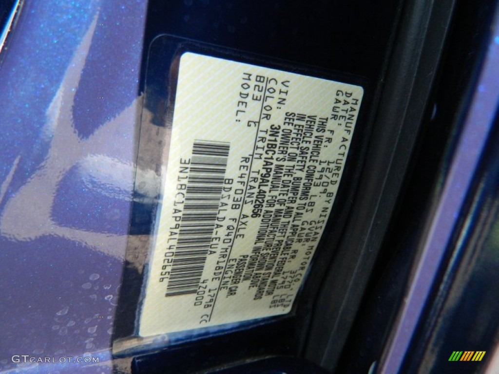 2010 Versa 1.8 S Sedan - Metallic Blue / Charcoal photo #28