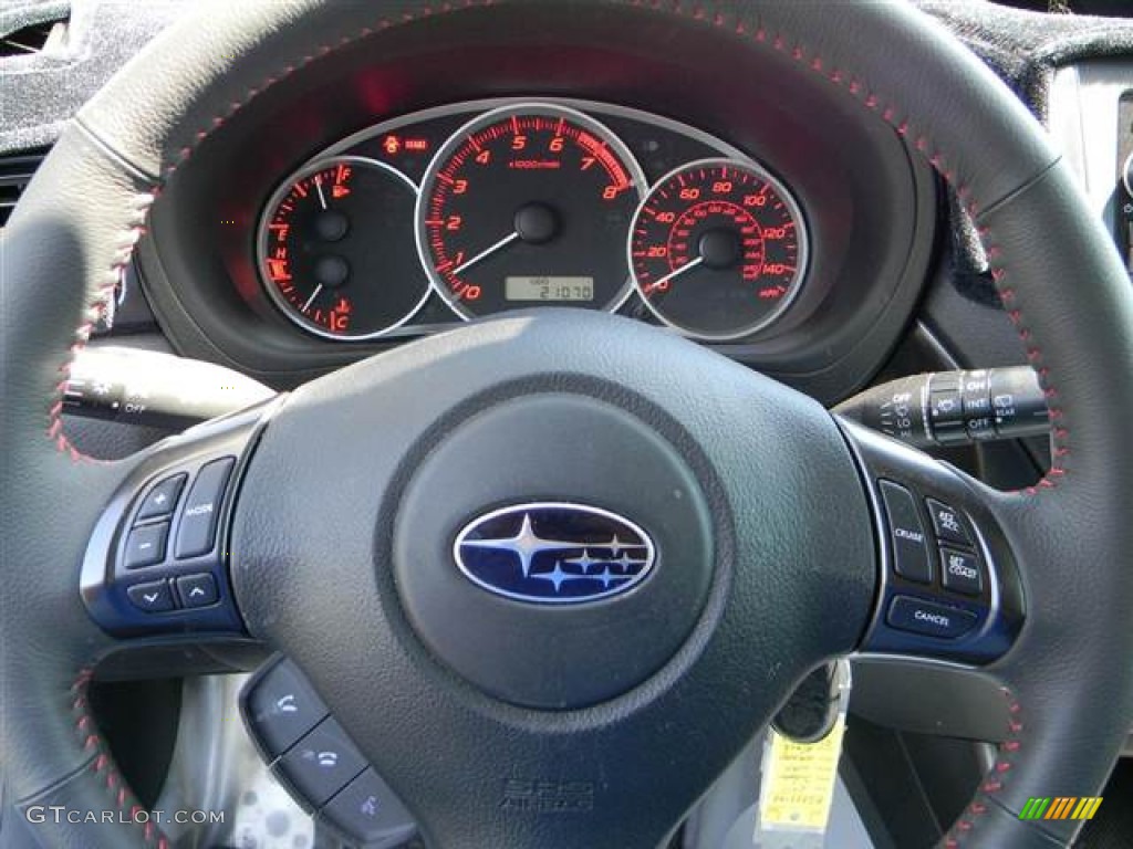 2011 Subaru Impreza WRX Wagon Carbon Black Steering Wheel Photo #68484436