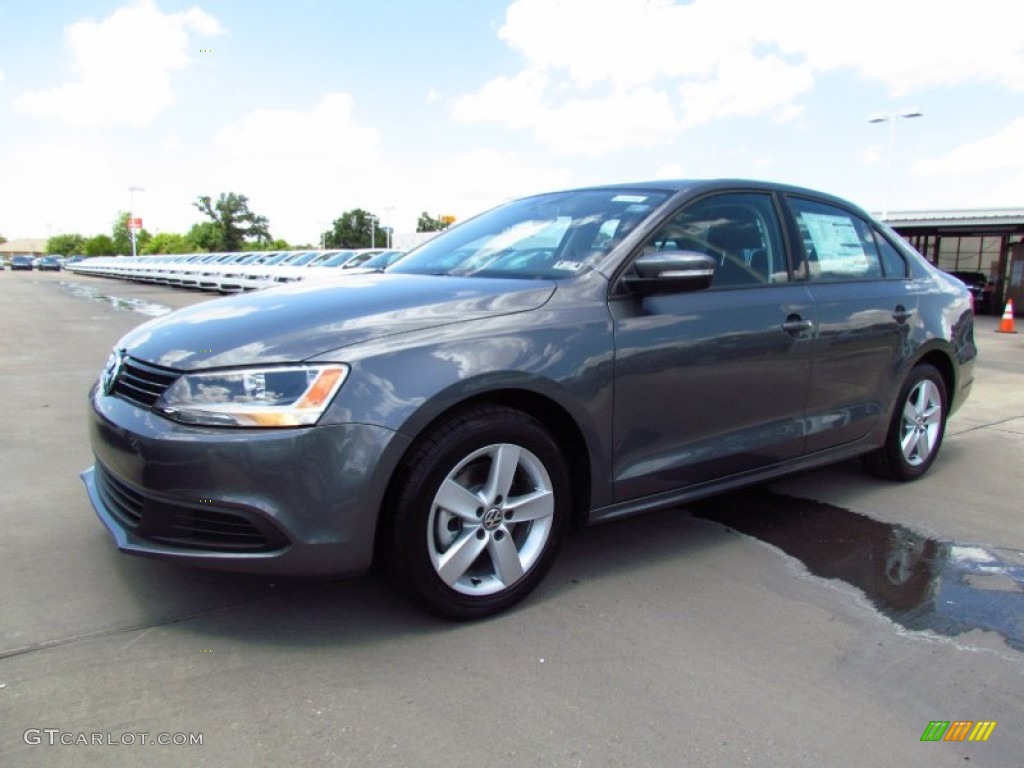 2012 Jetta TDI Sedan - Platinum Gray Metallic / Titan Black photo #1