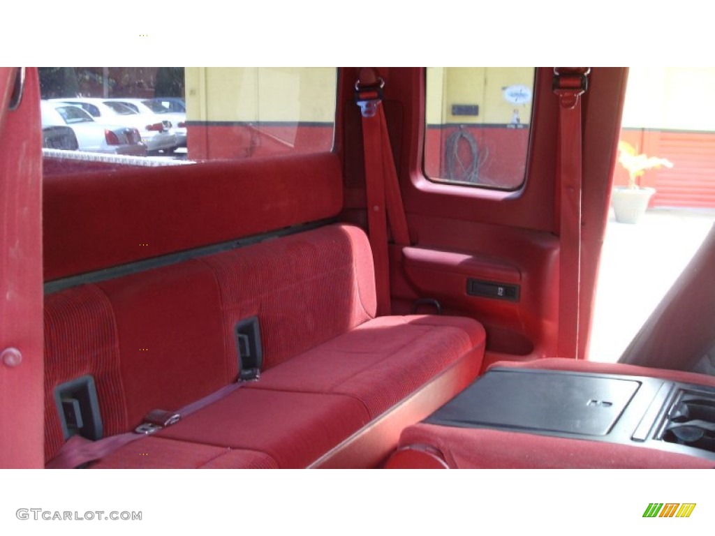 Red Interior 1996 Ford F250 XLT Extended Cab Photo #68485876