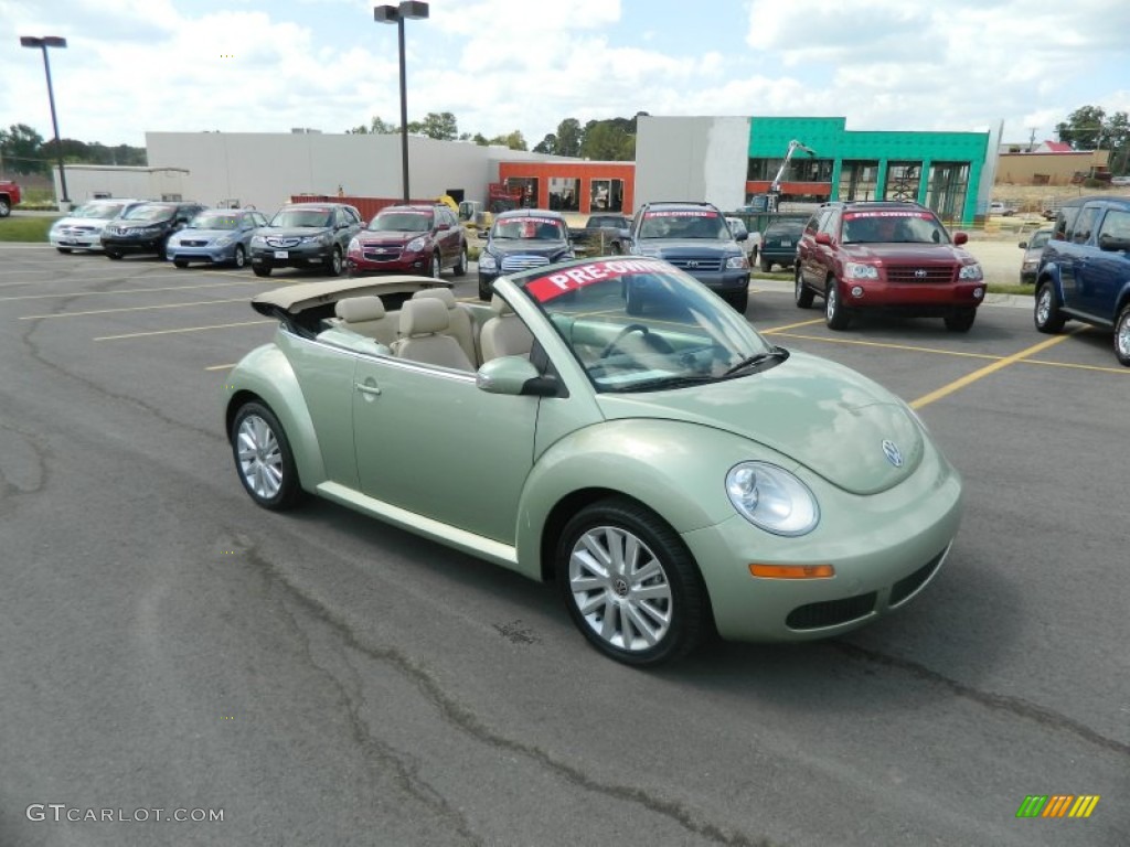 2008 New Beetle SE Convertible - Gecko Green / Cream Beige photo #7