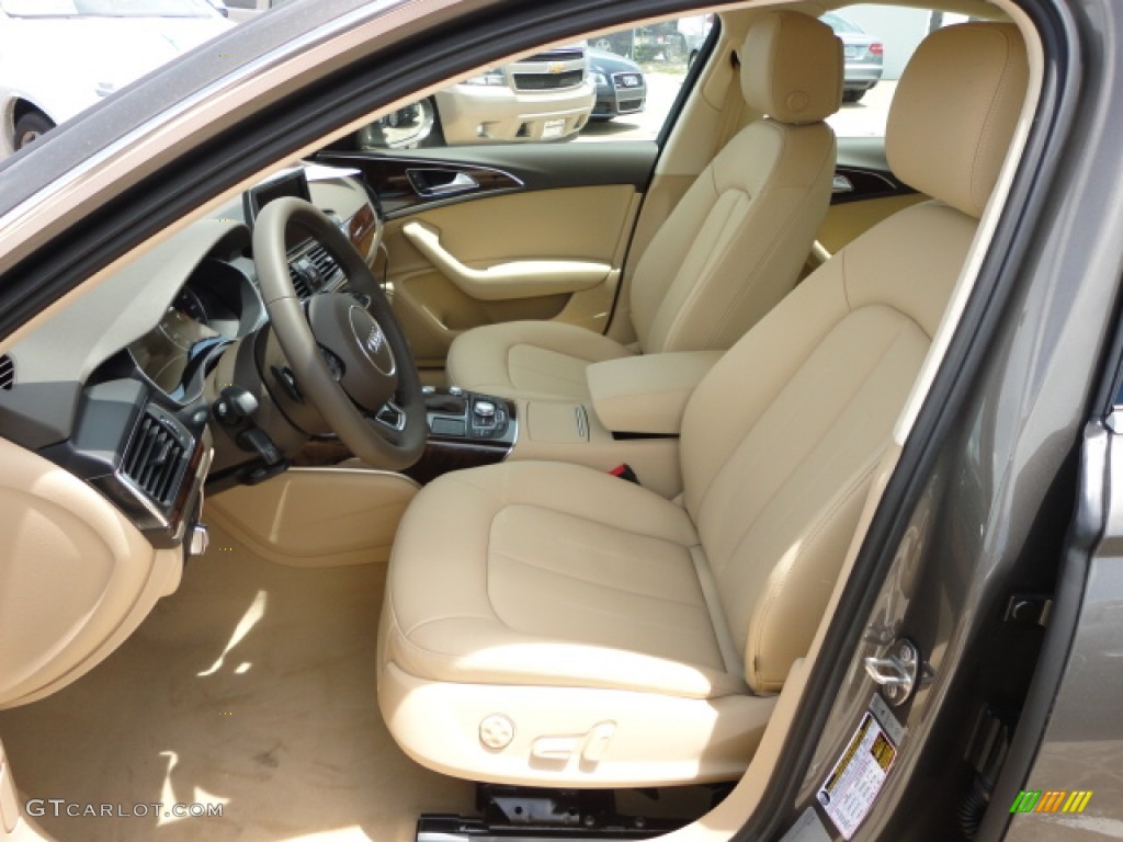 Velvet Beige Interior 2013 Audi A6 2.0T Sedan Photo #68491354