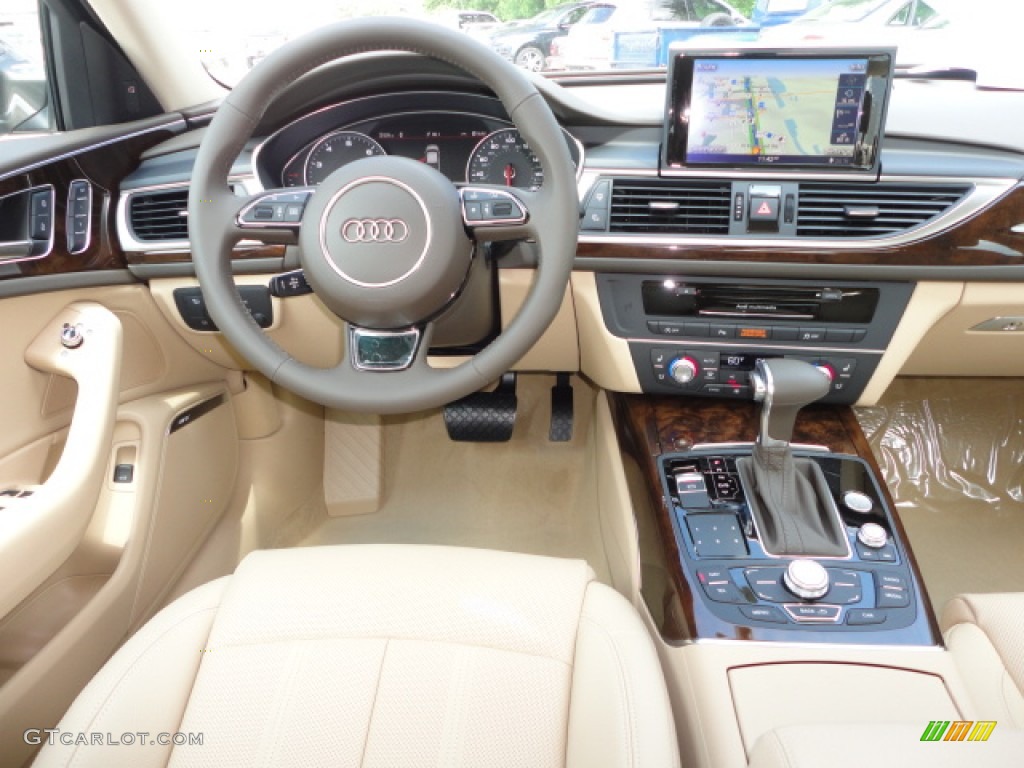 2013 Audi A6 3.0T quattro Sedan Velvet Beige Dashboard Photo #68491714