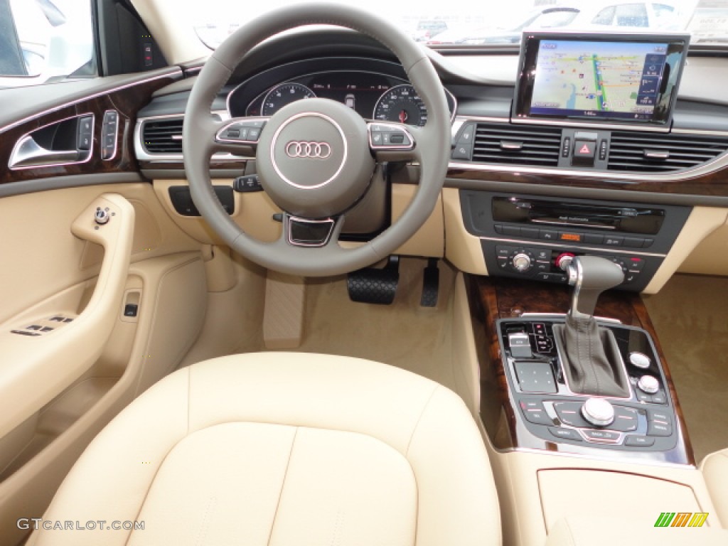 2013 Audi A6 2.0T Sedan Velvet Beige Dashboard Photo #68492440