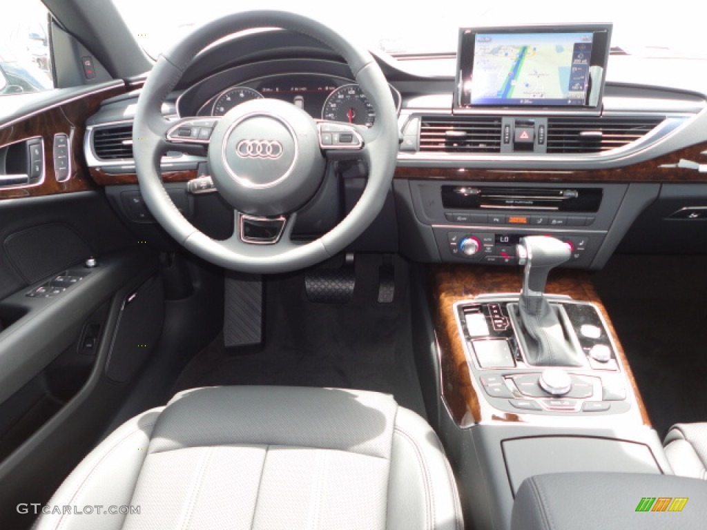 2013 Audi A7 3.0T quattro Prestige Black Dashboard Photo #68492536
