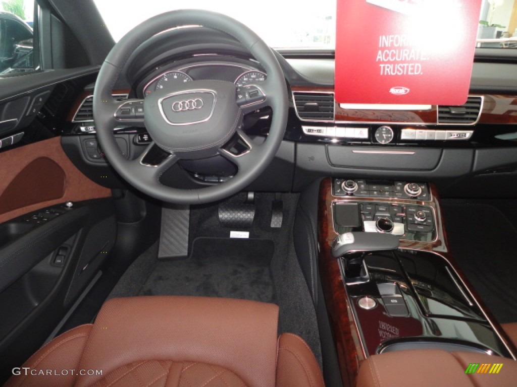 2013 Audi A8 L 3.0T quattro Nougat Brown Dashboard Photo #68492623