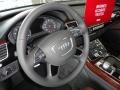 Nougat Brown 2013 Audi A8 L 3.0T quattro Steering Wheel