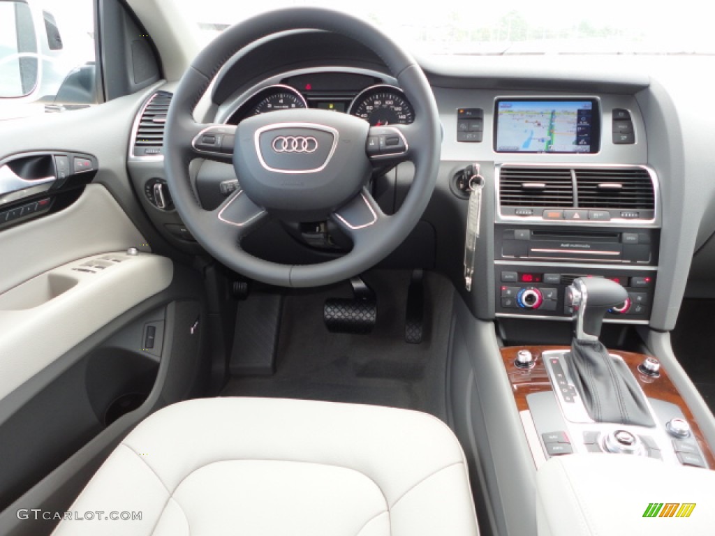 2013 Audi Q7 3.0 TFSI quattro Limestone Gray Dashboard Photo #68492725