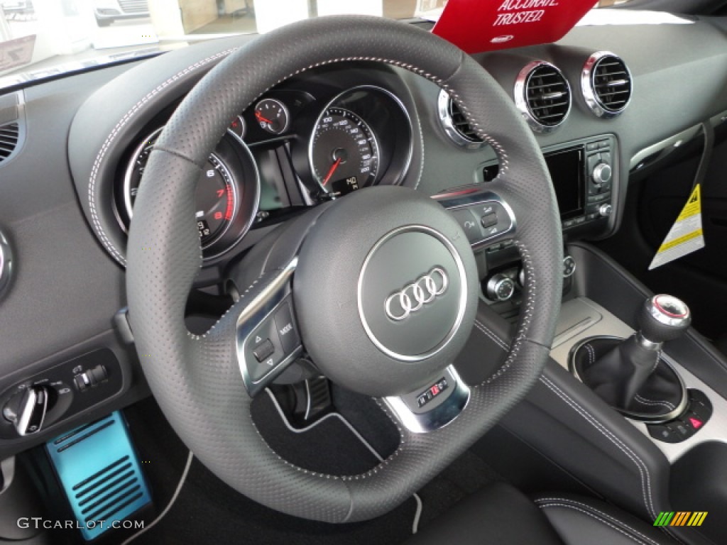 2013 Audi TT RS quattro Coupe Black Steering Wheel Photo #68492926