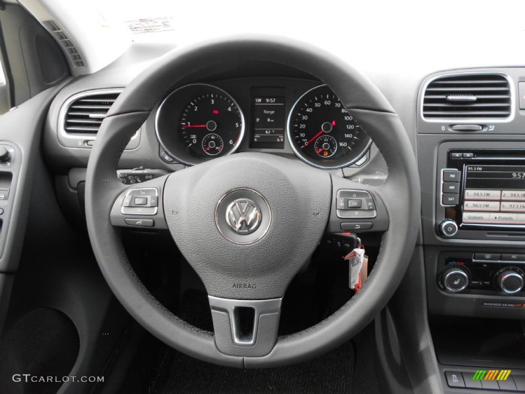 2013 Volkswagen Golf 4 Door TDI Titan Black Steering Wheel Photo #68494456