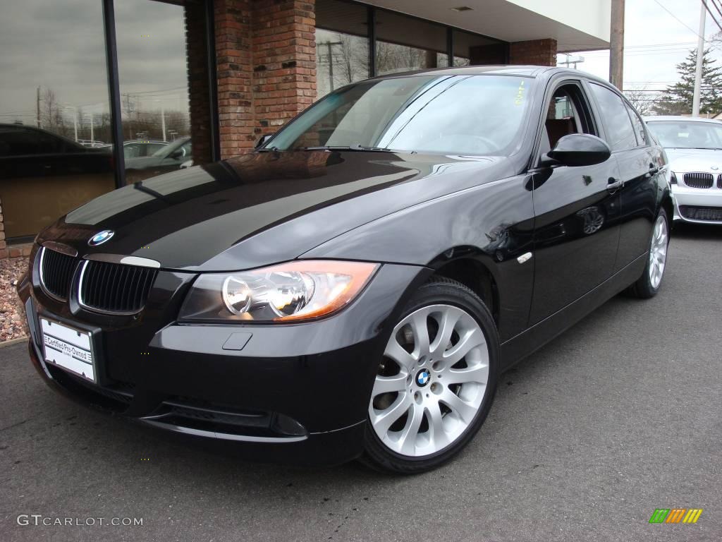 2007 3 Series 328xi Sedan - Black Sapphire Metallic / Terra/Black Dakota Leather photo #3