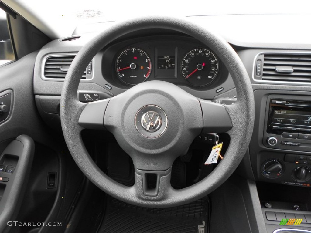 2013 Volkswagen Jetta S Sedan Titan Black Steering Wheel Photo #68495146