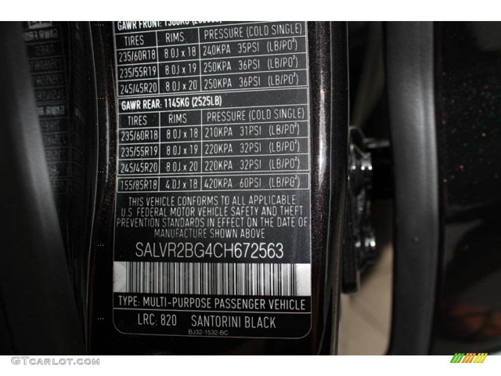 2012 Range Rover Evoque Pure - Santorini Black Metallic / Ebony photo #33