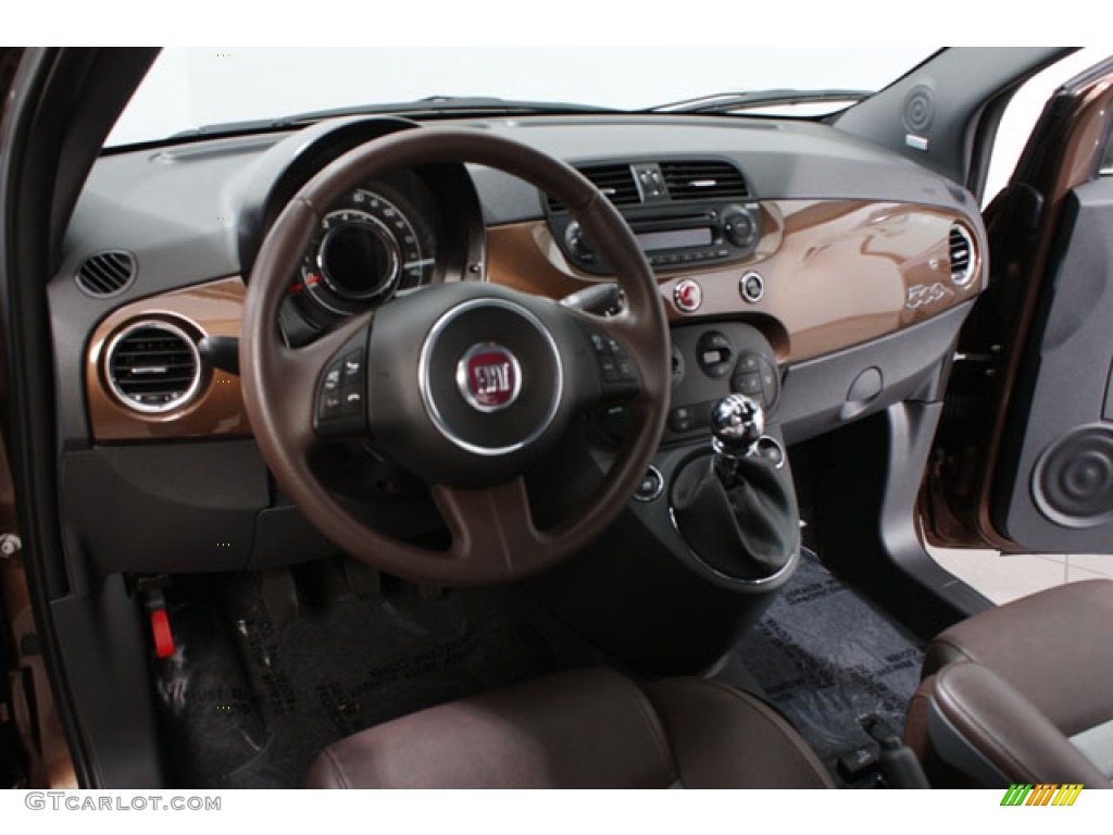 2012 Fiat 500 Sport Sport Tessuto Marrone/Nero (Brown/Black) Dashboard Photo #68499499