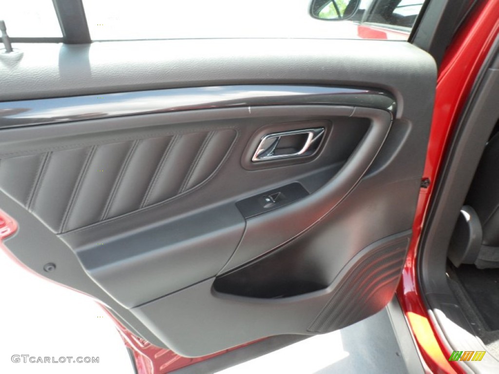 2013 Ford Taurus SHO AWD SHO Charcoal Black Leather Door Panel Photo #68500666