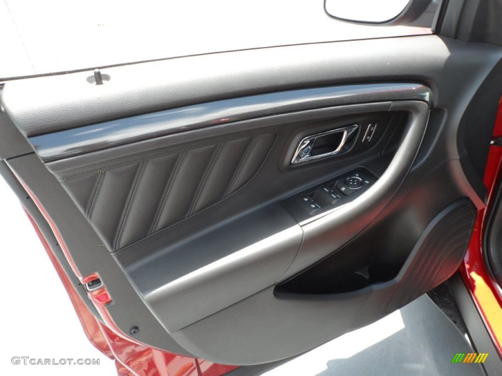 2013 Ford Taurus SHO AWD SHO Charcoal Black Leather Door Panel Photo #68500684