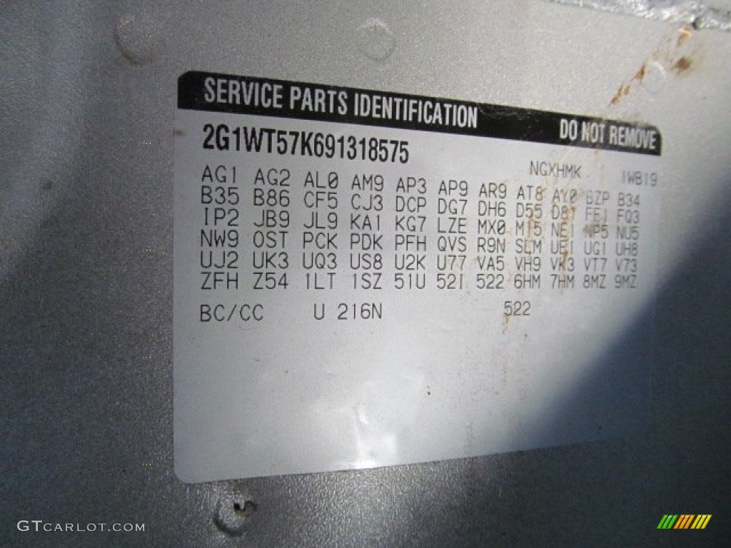 2009 Impala Color Code 216N for Gold Mist Metallic Photo #68501175