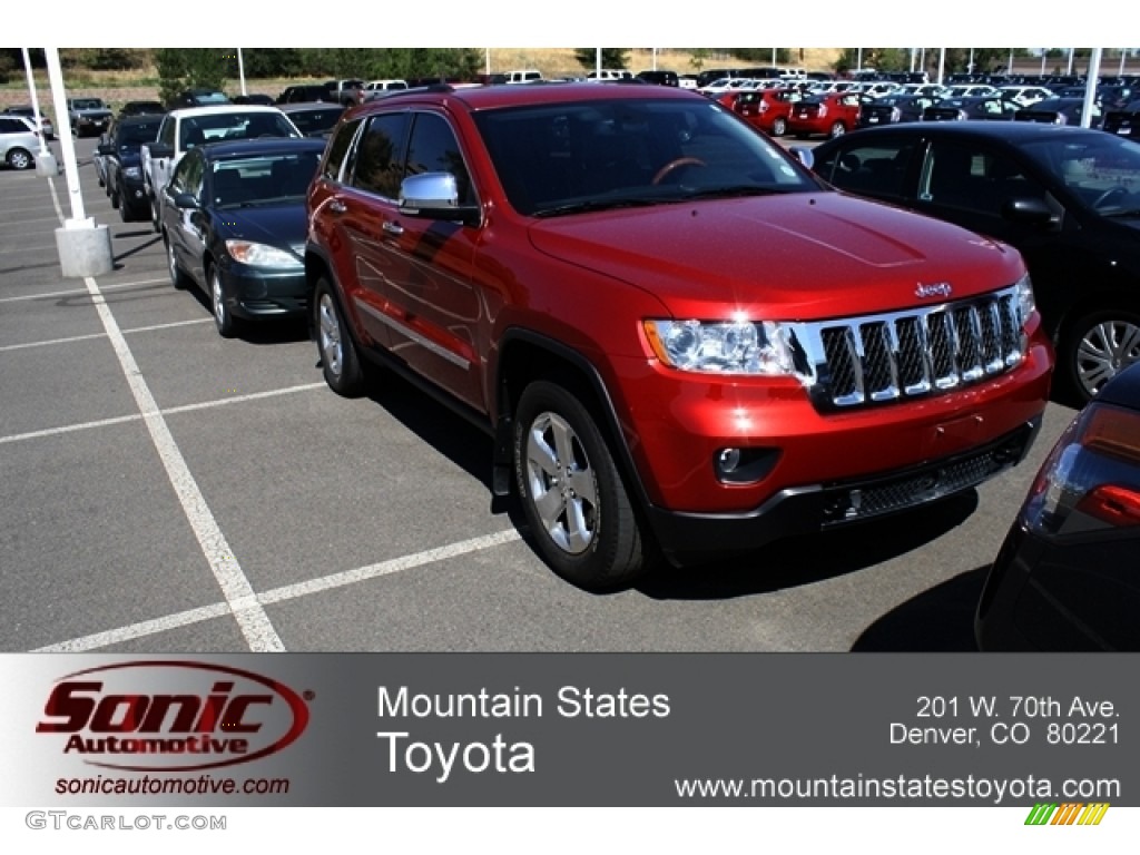 2011 Grand Cherokee Overland 4x4 - Inferno Red Crystal Pearl / Dark Graystone/Medium Graystone photo #1