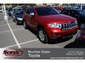 2011 Inferno Red Crystal Pearl Jeep Grand Cherokee Overland 4x4  photo #1