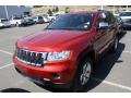 2011 Inferno Red Crystal Pearl Jeep Grand Cherokee Overland 4x4  photo #4