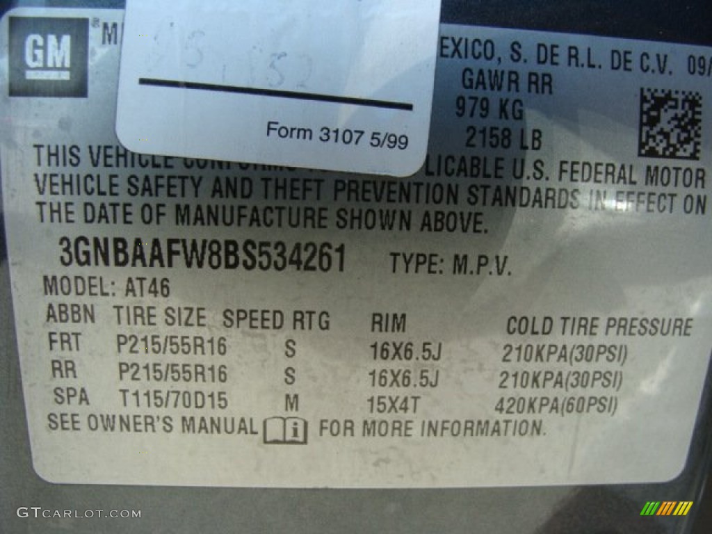 2011 HHR LS - Cyber Gray Metallic / Ebony photo #26