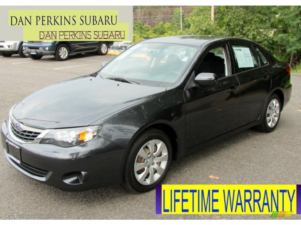2009 Impreza 2.5i Sedan - Dark Gray Metallic / Carbon Black photo #1