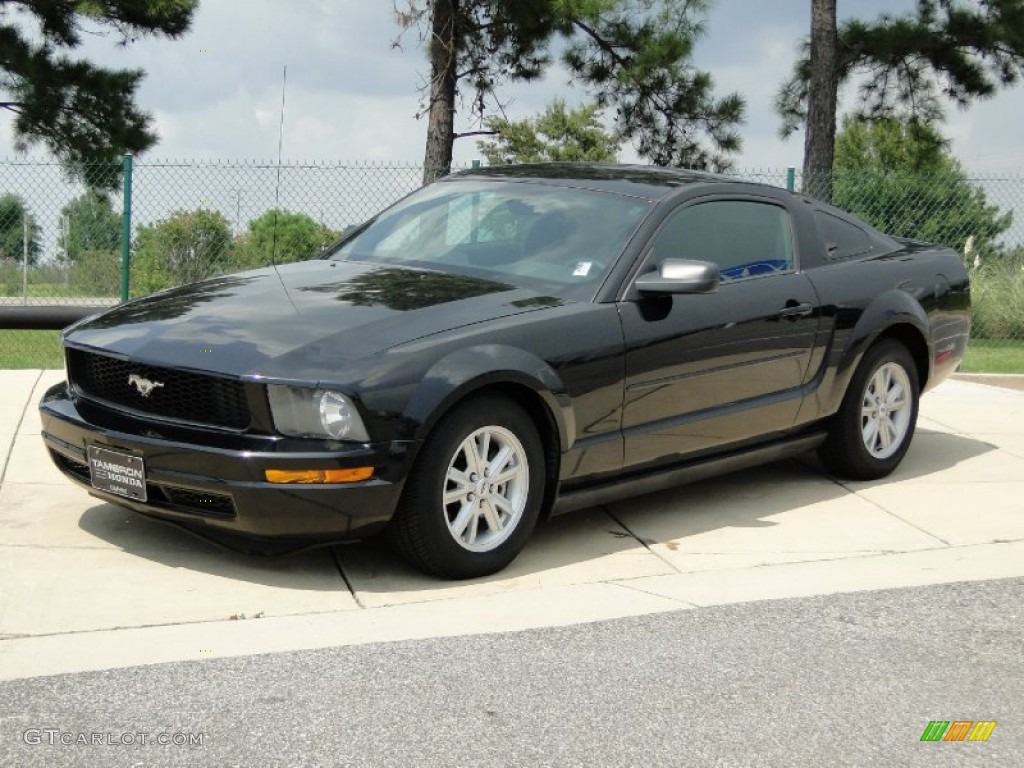 2005 Mustang V6 Deluxe Coupe - Black / Dark Charcoal photo #10