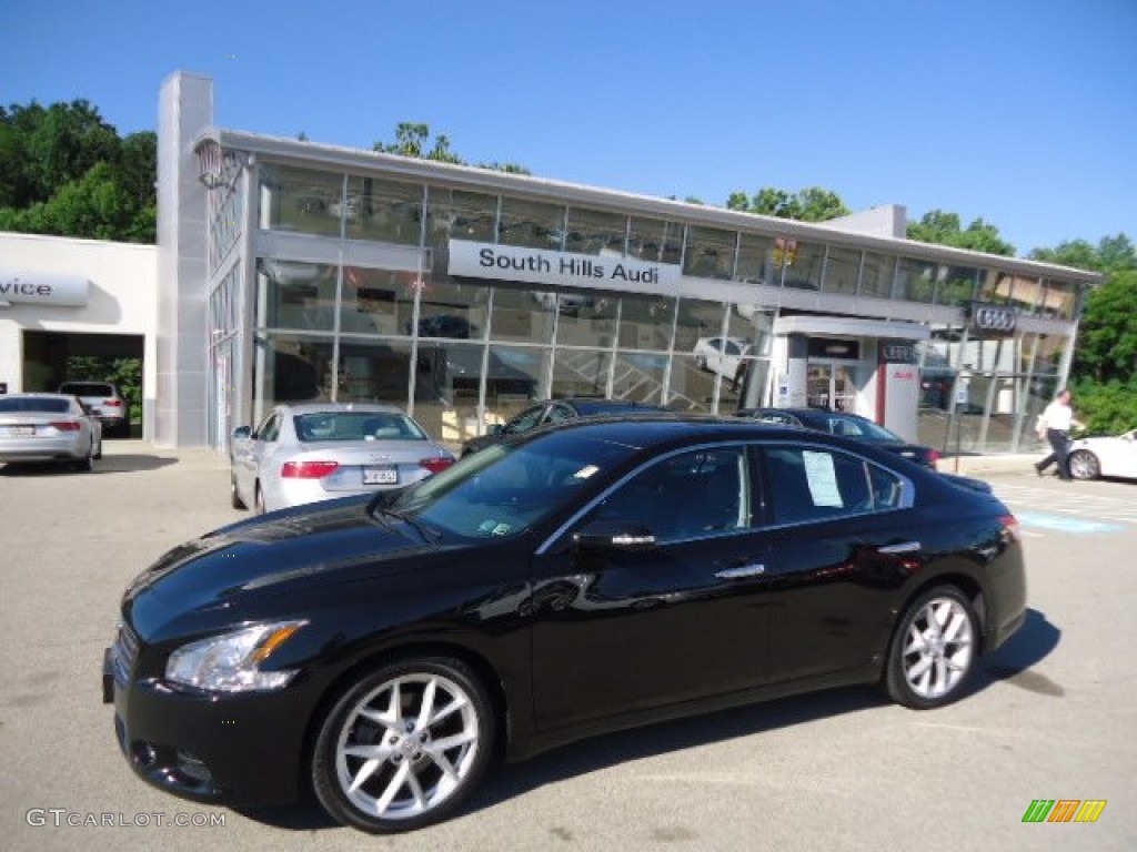 2009 Maxima 3.5 S - Super Black / Charcoal photo #1