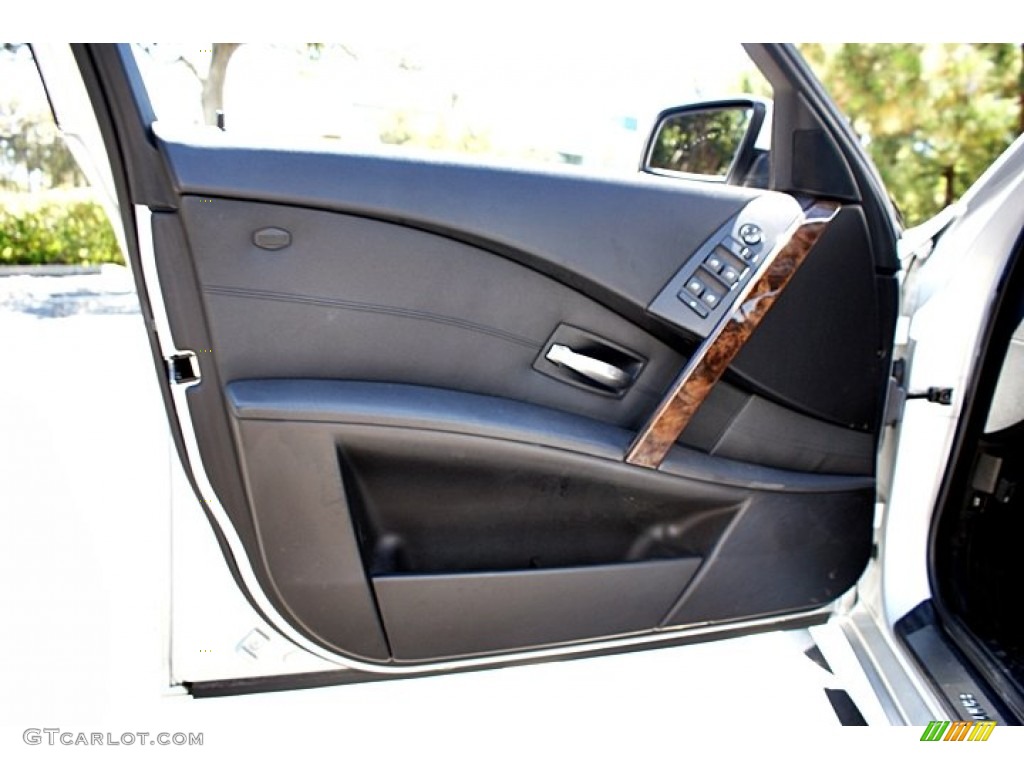 2007 BMW 5 Series 530i Sedan Black Door Panel Photo #68527207