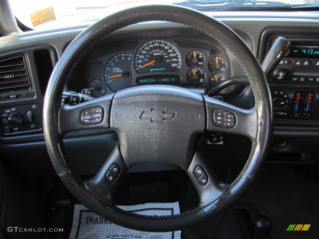 2004 Chevrolet Silverado 2500HD LS Crew Cab 4x4 Dark Charcoal Steering Wheel Photo #68527324