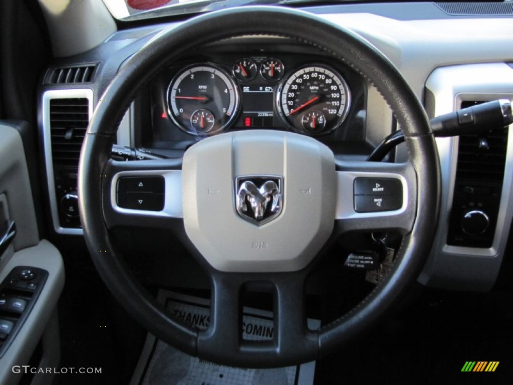 2010 Dodge Ram 2500 Laramie Mega Cab 4x4 Dark Slate/Medium Graystone Steering Wheel Photo #68527924