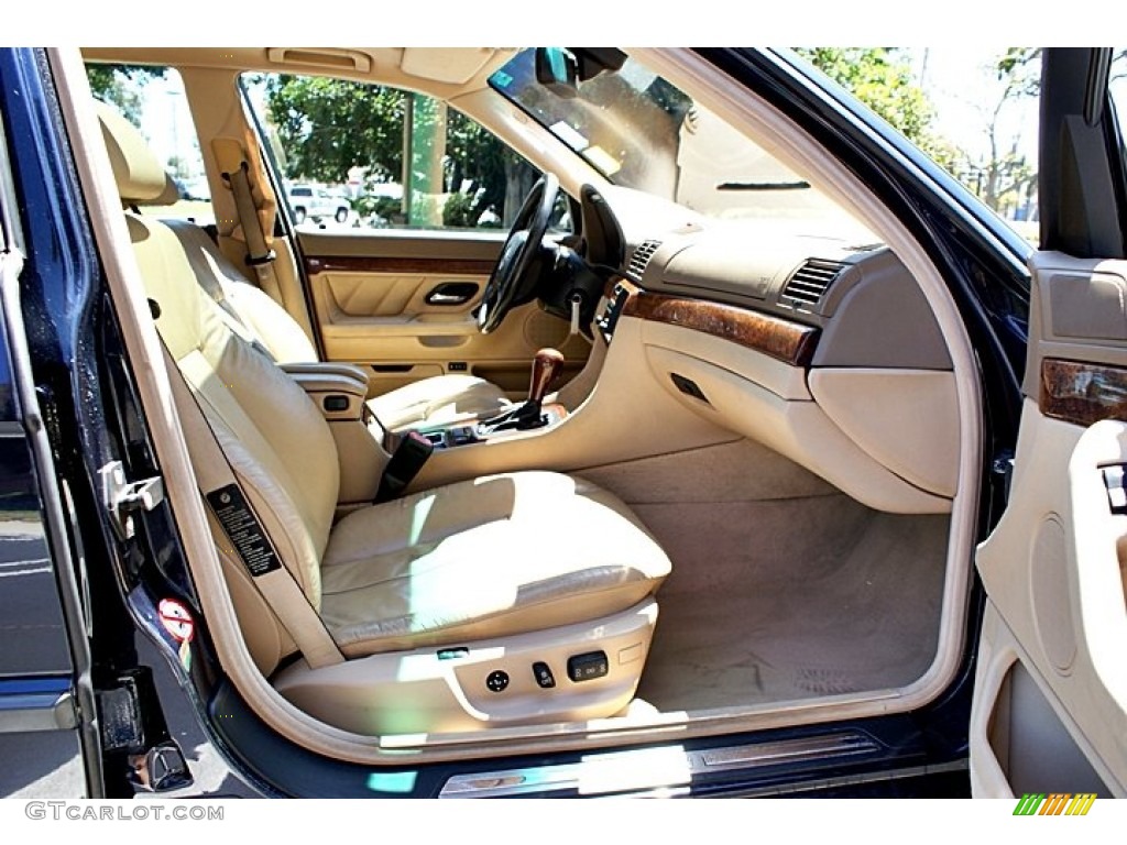 Sand Beige Interior 2001 BMW 7 Series 740iL Sedan Photo #68528119