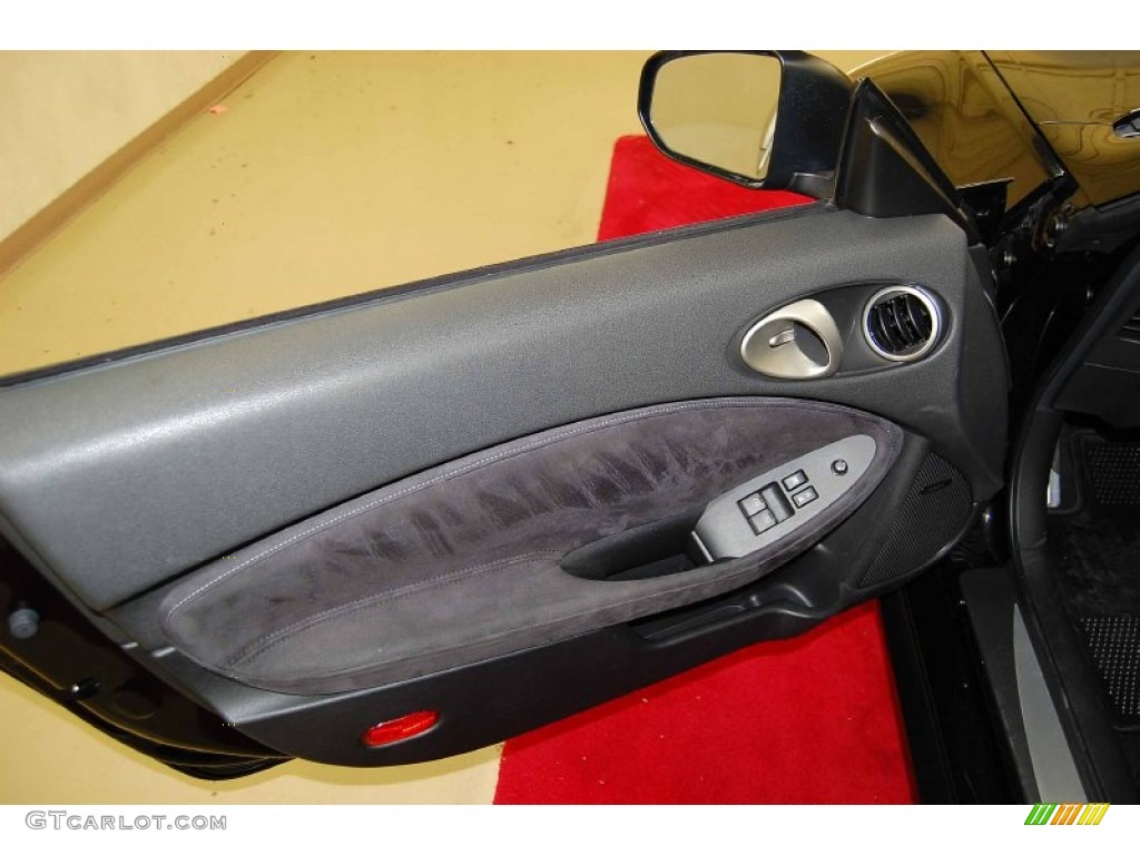 2009 Nissan 370Z Sport Touring Coupe Black Leather Door Panel Photo #68529082