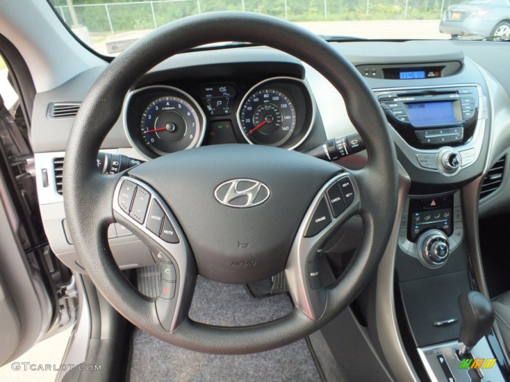 2013 Hyundai Elantra Coupe GS Gray Steering Wheel Photo #68531380