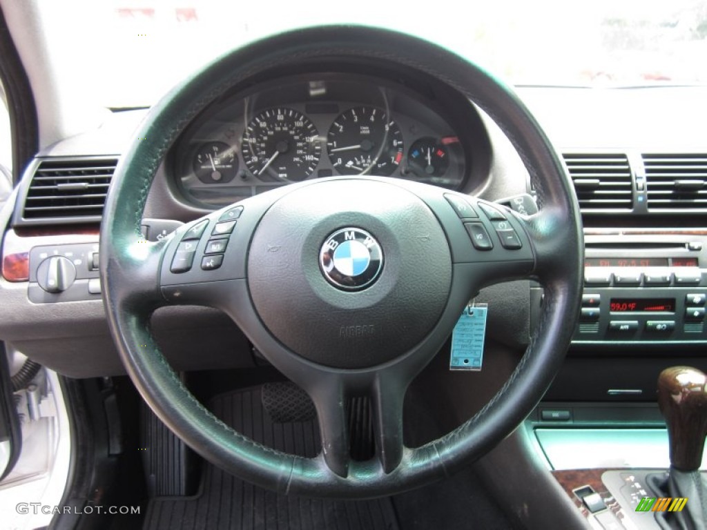 2004 BMW 3 Series 325i Wagon Black Steering Wheel Photo #68532184